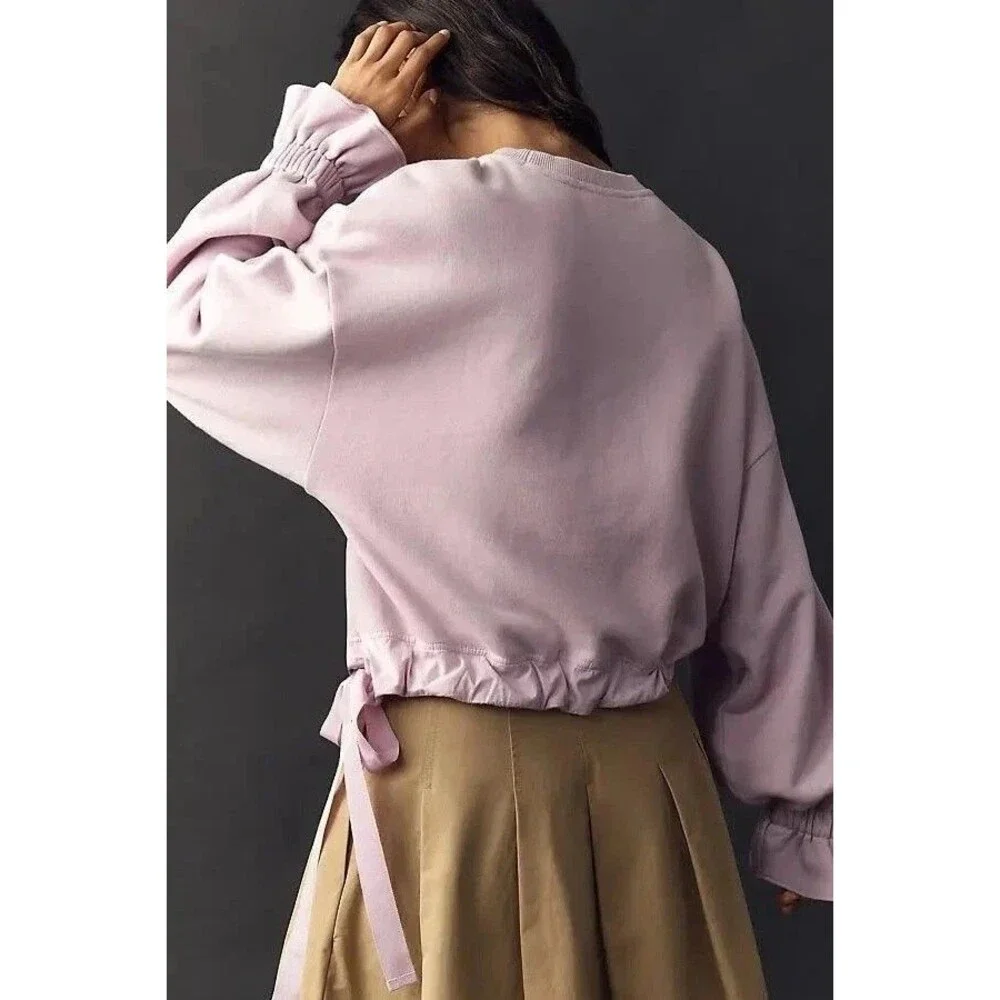 Maeve Anthropologie Big Top Sweatshirt Cotton Solid Cotton Crew Neck M 289611